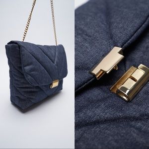 ZARA QUILTED MAXI CROSSBODY BAG